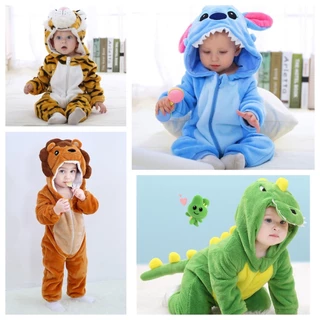 0-3 anos de idade infantil inverno Animal macacão pijamas infantis meninos meninas roupas para casa em Oferta na Shopee