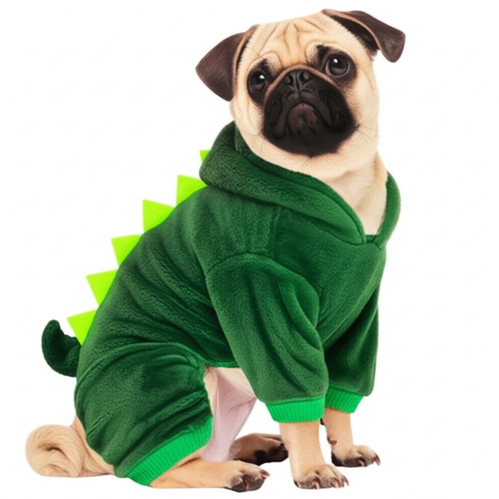 Roupa de Cachorro Gato Pet Fantasia Dinossauro Roupinha Quente com ...