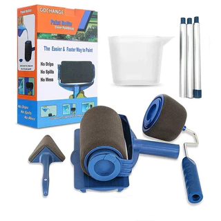 Kit de Pintura 6 Peças Parede Completo Multiuso Econômico Pintar Casa Fácil Rolo Copo Bases Bastão