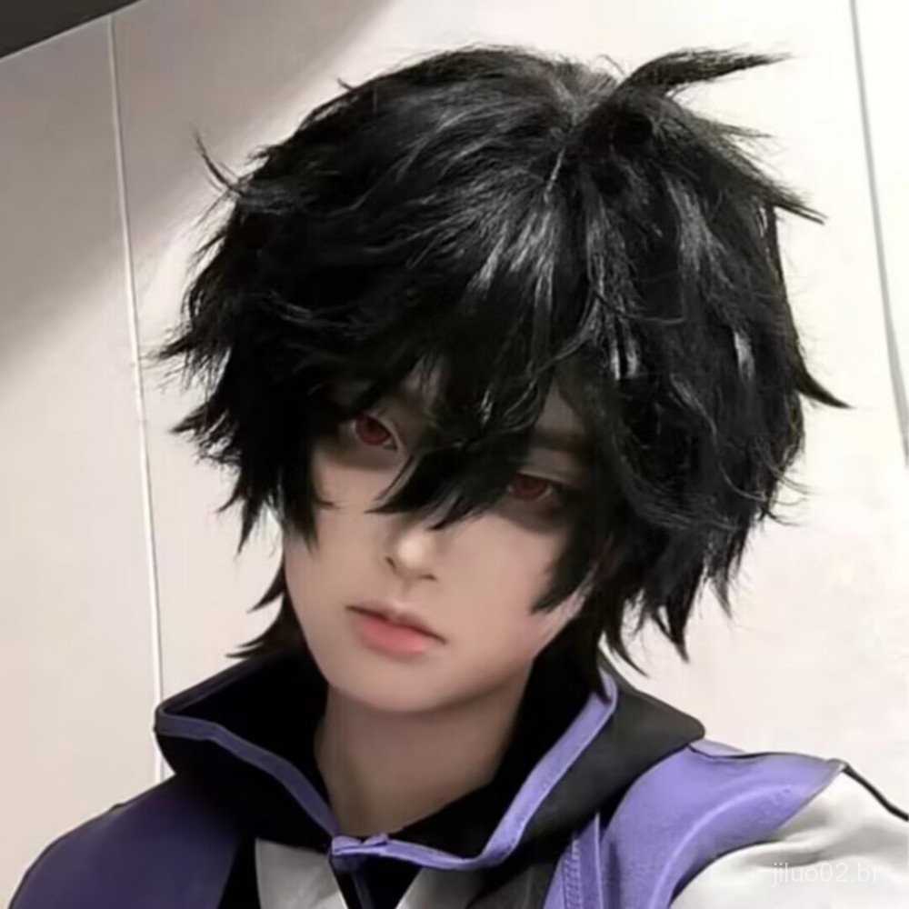 Peruca de Cosplay do Assassino Wu Liuqi, Cabelo Curto Masculino, Anime Japonês, Universal, Bidimensional, Diária, Fluffy