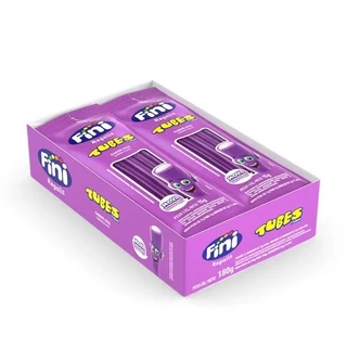 Bala Gelatina Tubes Uva Fini Com 12 Unidades De 15g