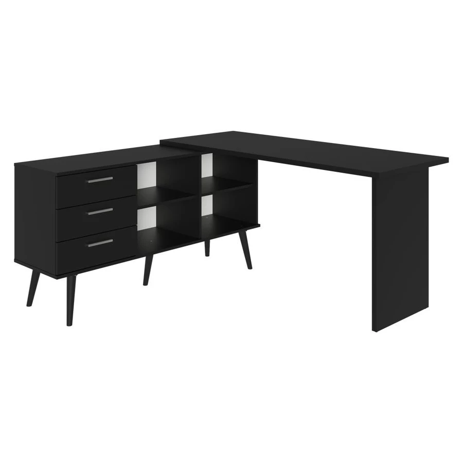 Mesa para Computador em L com 3 Gavetas Lisboa Madesa – Design Moderno - foto 12