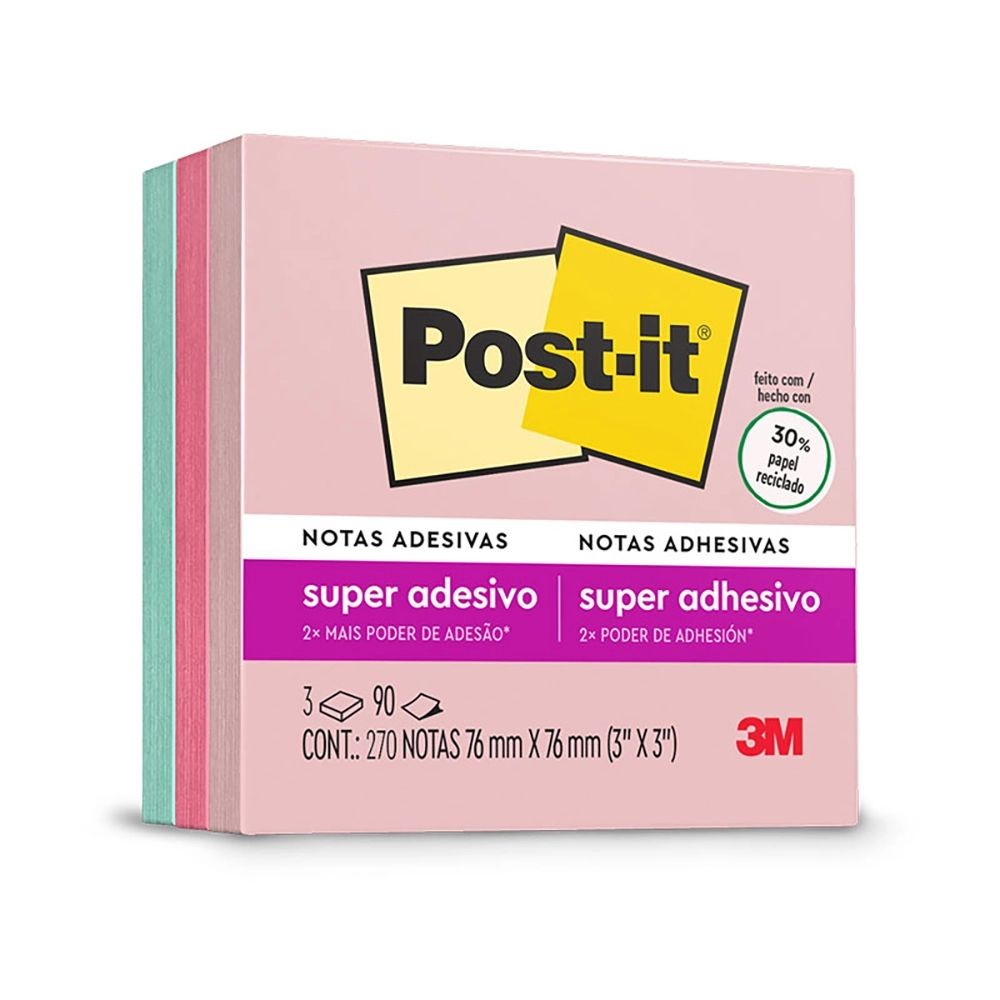 BLOCO ADESIVO POST IT COM 270F 76X76MM COLEÇÃO PARA VIAJAR | Shopee Brasil