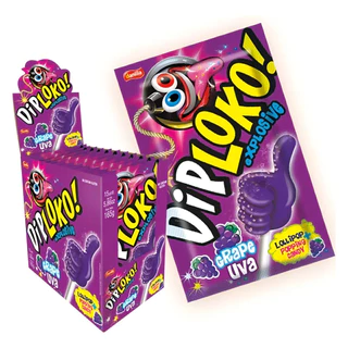 Pirulito Dip Loko Boom Like Uva 15x11g 3922 - Danilla