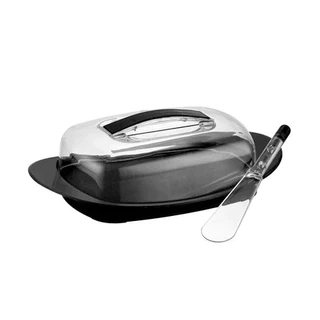 Porta Manteiga Mantegeira em Acrílico Com Tampa e Espátula