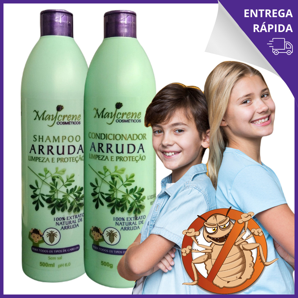 Kit Shampoo + Condicionador De Arruda Mata Piolho E Lêndeas Limpeza e ...