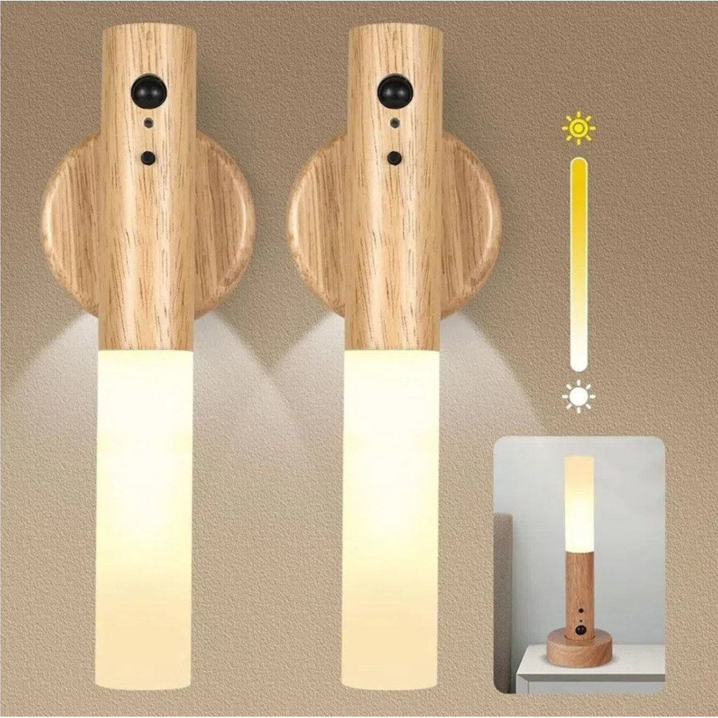 Luz Noturna Com Sensor De Movimento Arandela LED Recarregável USB Regulável , Luzes Humano