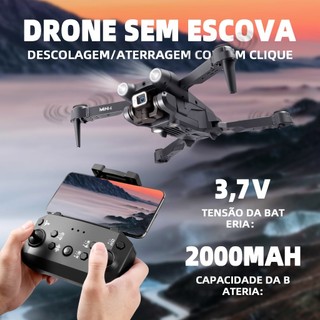 Mini4 Drone 6k Câmera HD Quadricóptero de lente dupla com fluxo óptico e 2 baterias em Oferta na Shopee