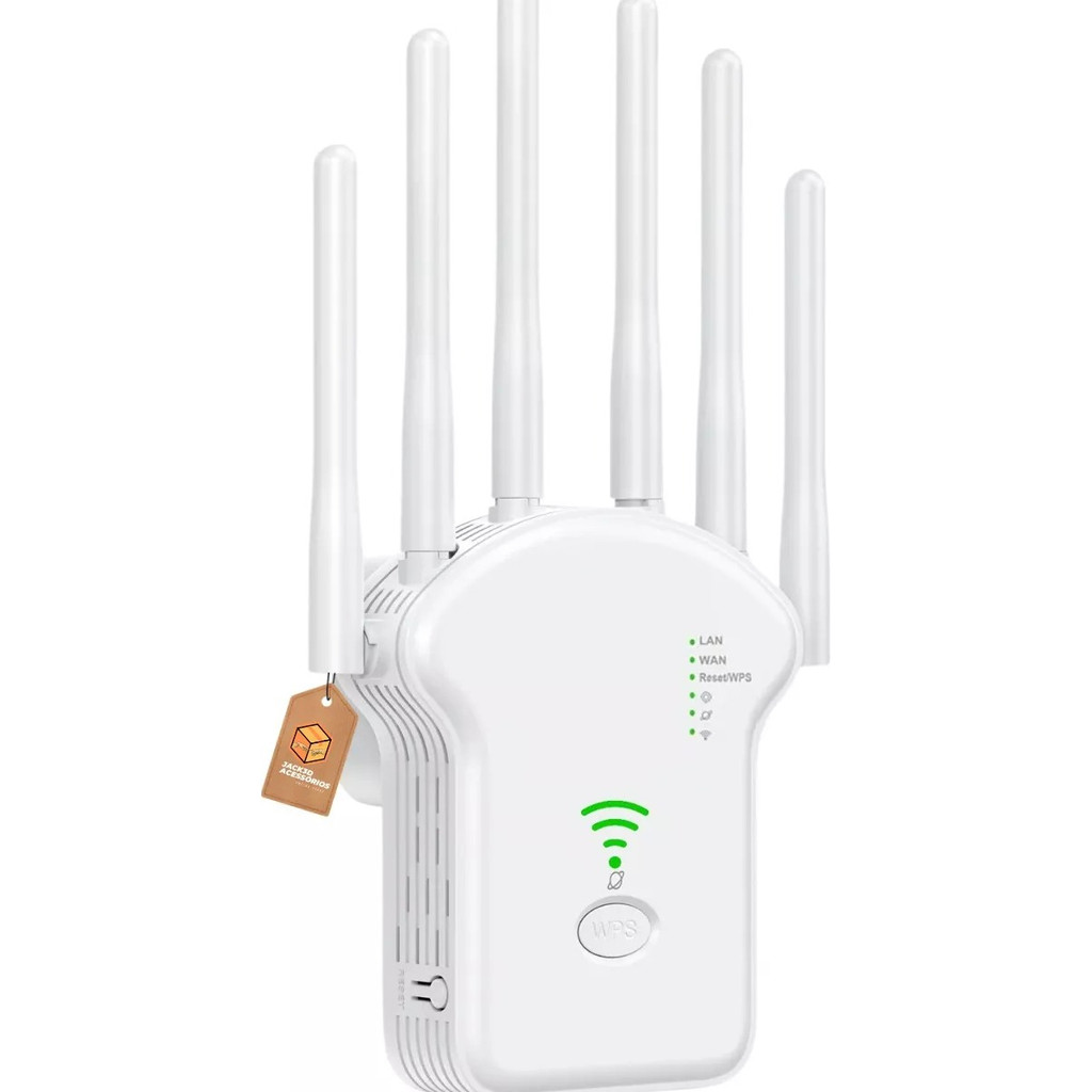Roteador Rf 6 Antenas 300mbps Wi-fi Branco Longo Alcance Amplificadore de Sinal Wifi Forte Para Casa