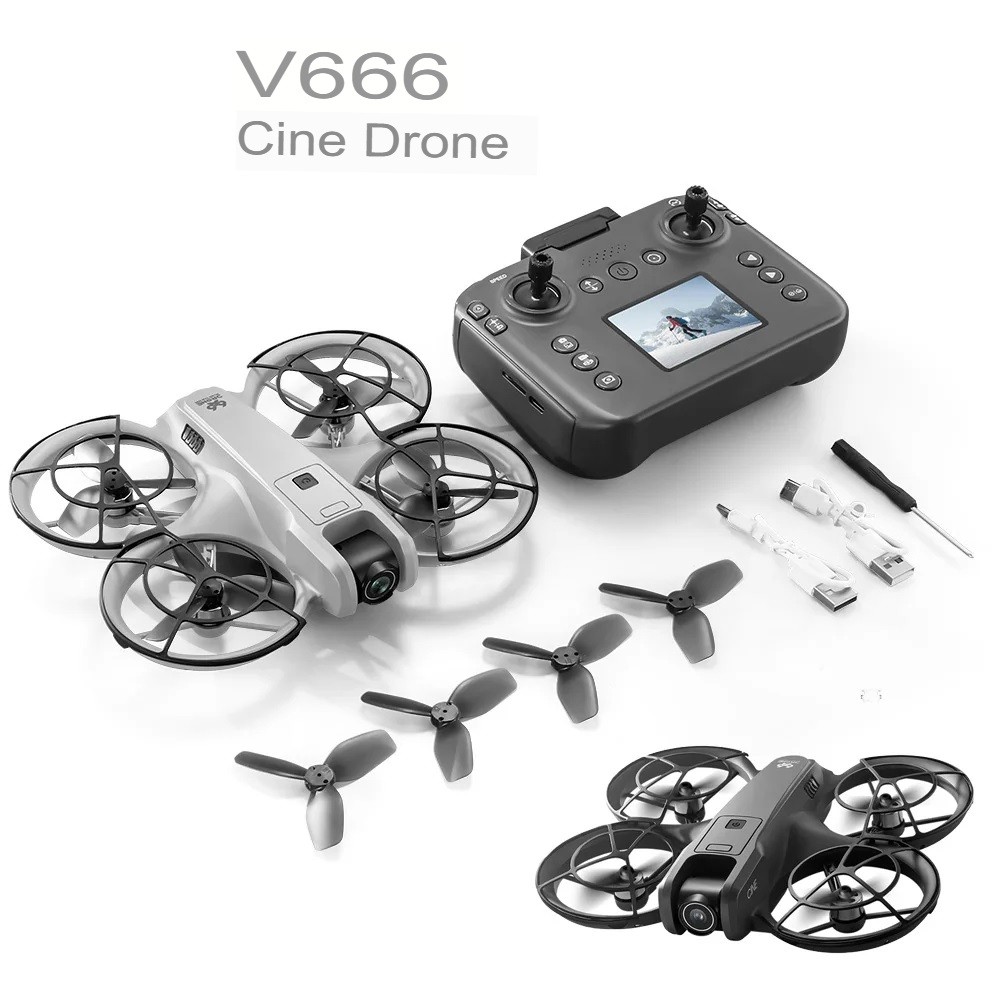 Drone V666 com Tela e Câmera HD – Wi-Fi, 6 Eixos, Evita Obstáculos, 1 ...