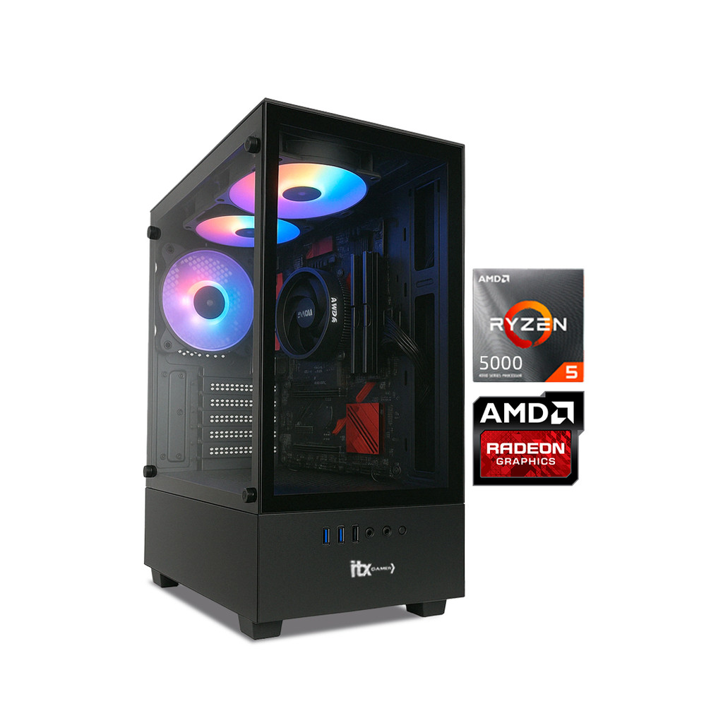 PC Gamer ITX Arena, Ryzen 7 5700G, Radeon Graphics Vega 8, 16GB Ram, SSD 480GB, Gabinete RGB