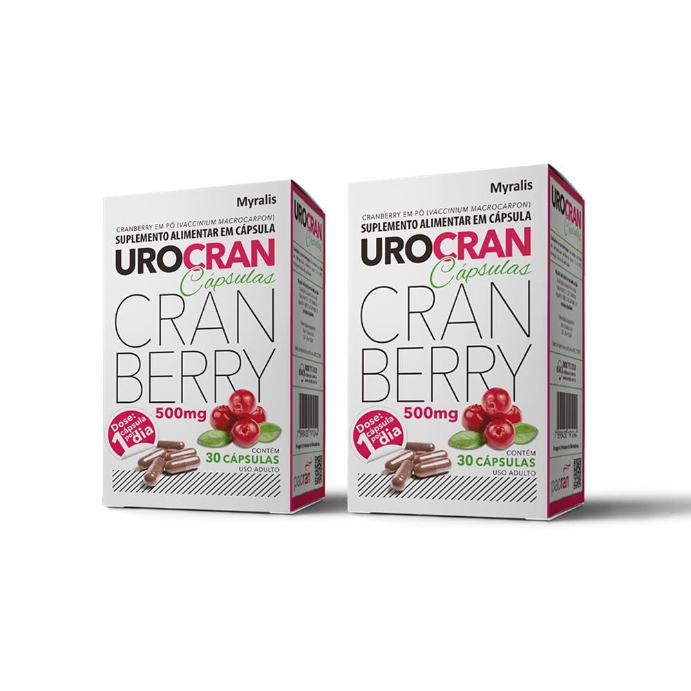 Kit Urocran Cranberry 500Mg C/30 caps. - c/ 2un | Shopee Brasil