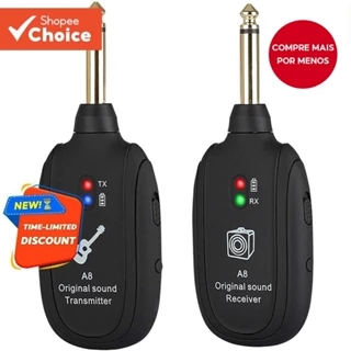 Miwayer A8 UHF Guitar Sistema Sem Fio Transmissor Receptor Embutido Recarregável