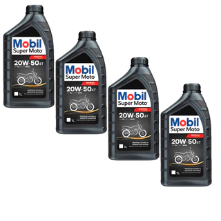 Óleo Lubrificante Mobil Super Moto 4T 20W-50 - 04 Unidades