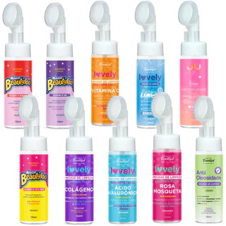 Kit 12 Sabonetes Facial Mousse Espuma De Limpeza Com Esponjinha Lovely 150ml Face Beautiful