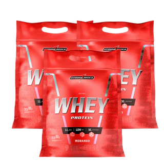 Kit 3 und Nutri Whey Pouch Morango 900g - Integralmédica em Oferta na Shopee