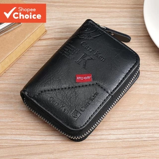 Porta-Cartões Masculino Vintage Com Zíper – Carteira Elegante Vários Bolso Para Moedas , Presente Ideal Ele em Oferta na Shopee