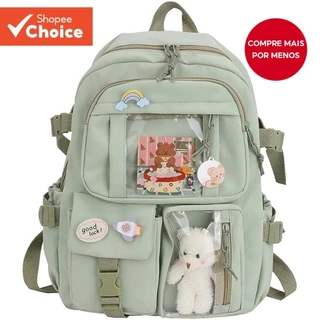 Mochila Escolar Infantil Kawaii Grande E Casual Com Acessórios De Pelúcia Para Meninas Meninosteenager