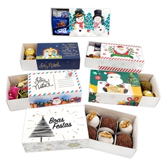 15 Caixas Para 6 Doces para lembrancinhas de Natal multiuso 12x8x4cm