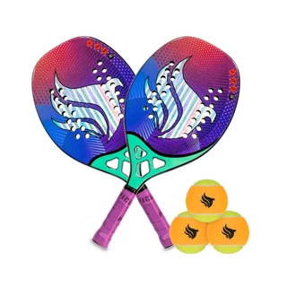Kit Com 2 Raquetes De Beach Tennis Pichau Hawaiian Waves Face 3k Carbon + Kit Bolas em Oferta na Shopee
