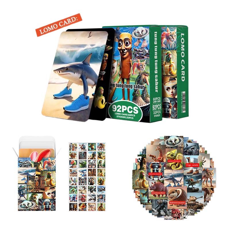 Cartas De Jogo Italianas Brainrot 92pcs Tung Sahur Lomcoard