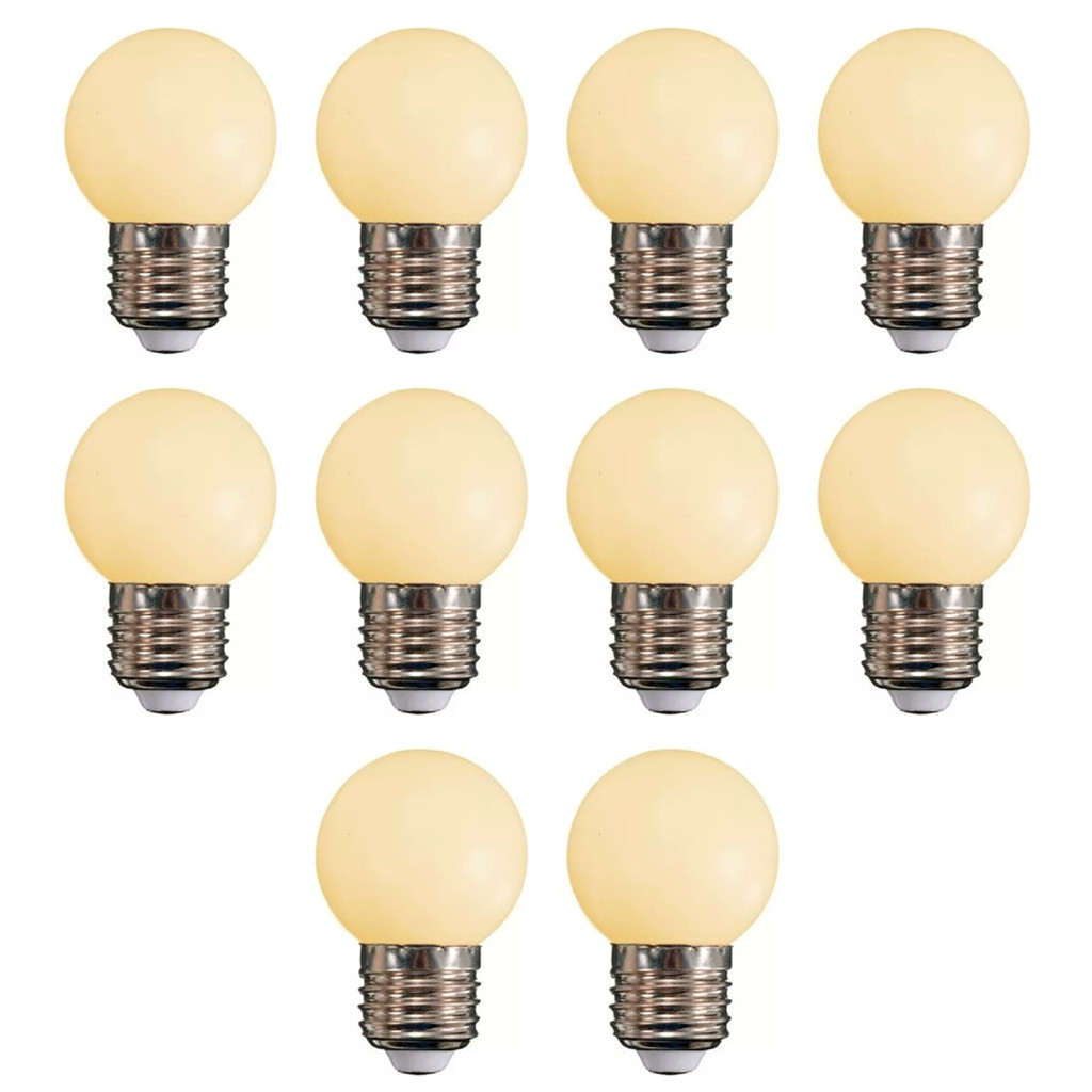 Kit 10 Lâmpadas Bolinha 3w 3000k Branco Quente BIVOLT