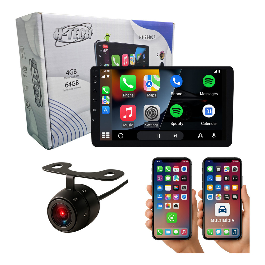 Multimidia 9 Qled Quadcore 4gb 64gb Android Auto Carplay Usb | Shopee ...