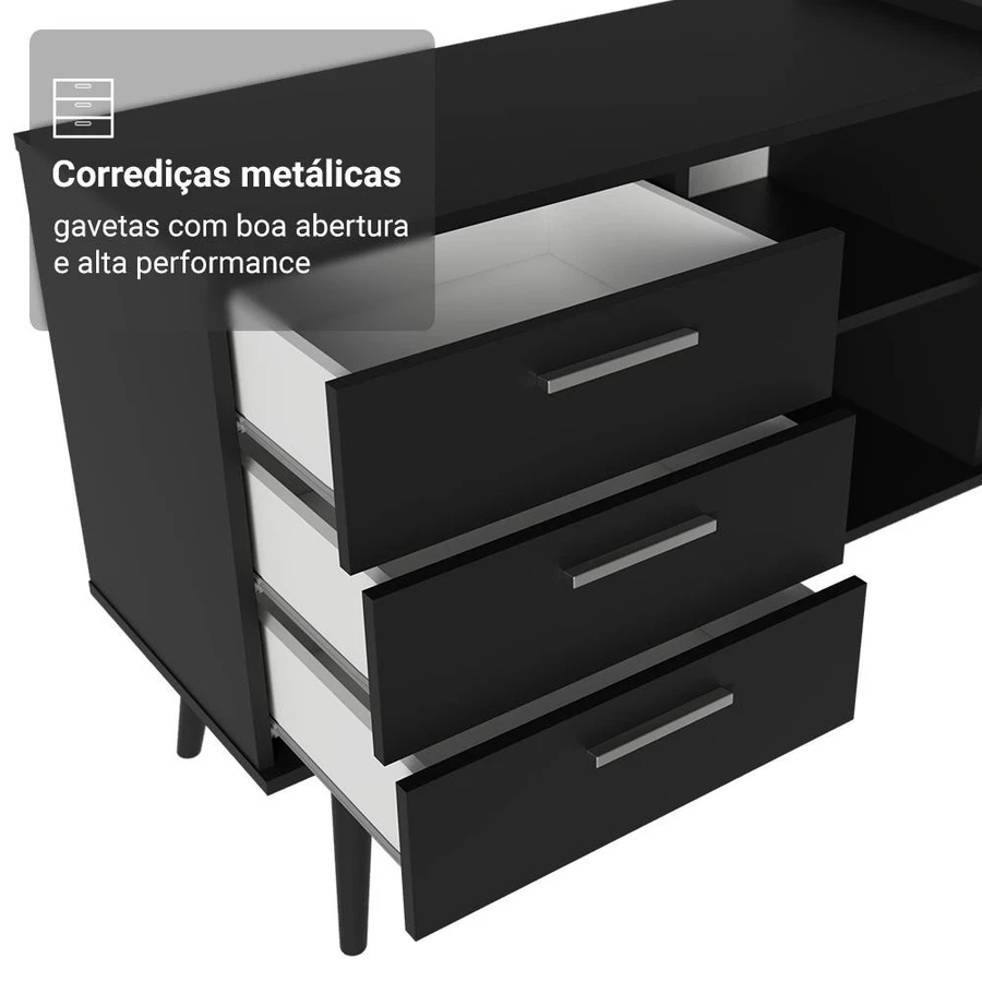 Mesa para Computador em L com 3 Gavetas Lisboa Madesa – Design Moderno - foto 10