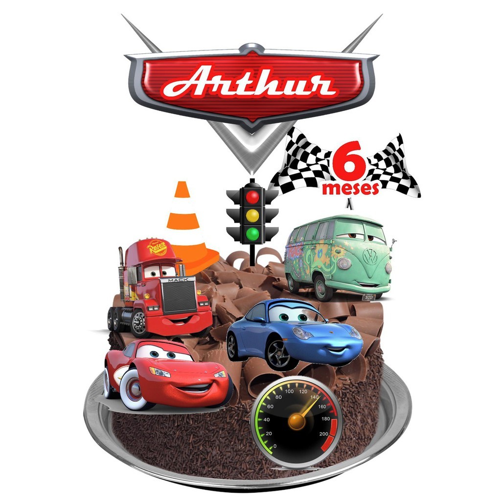 Topo Topper De Bolo Carros | Shopee Brasil