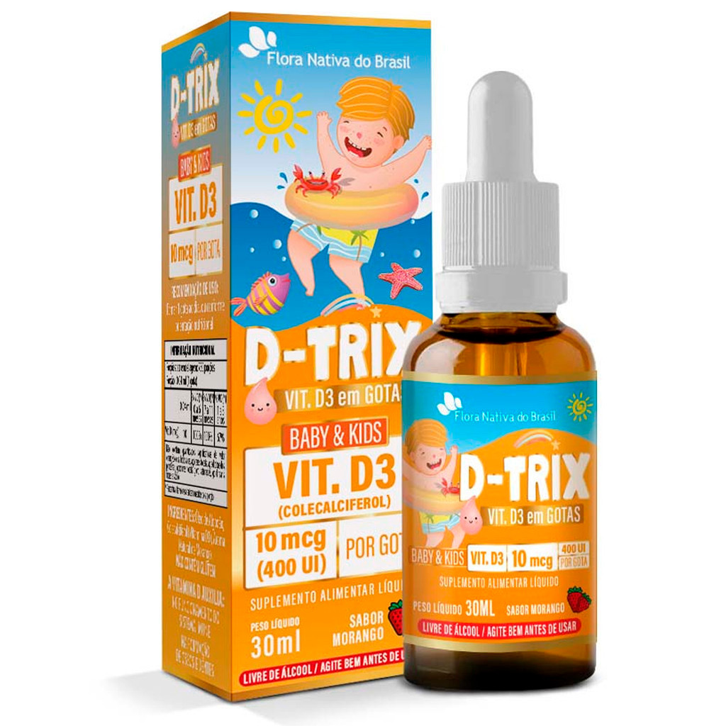 Vitamina D3 Kids Criança Infantil em Gotas 30ml Flora Nativa do Brasil ...