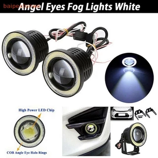 [baipestonwe] 2.5'15w Carro Branco COB LED Projetor Angel Eyes Anel Azul DRL Lâmpada De Luz De Nevoeiro