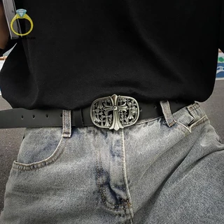 [BANY] Retro Cruz Fivela Em Relevo Cinto Masculino Y2k Punk Cintura Boate Calças Decorativo Para Jeans Acessórios Bom