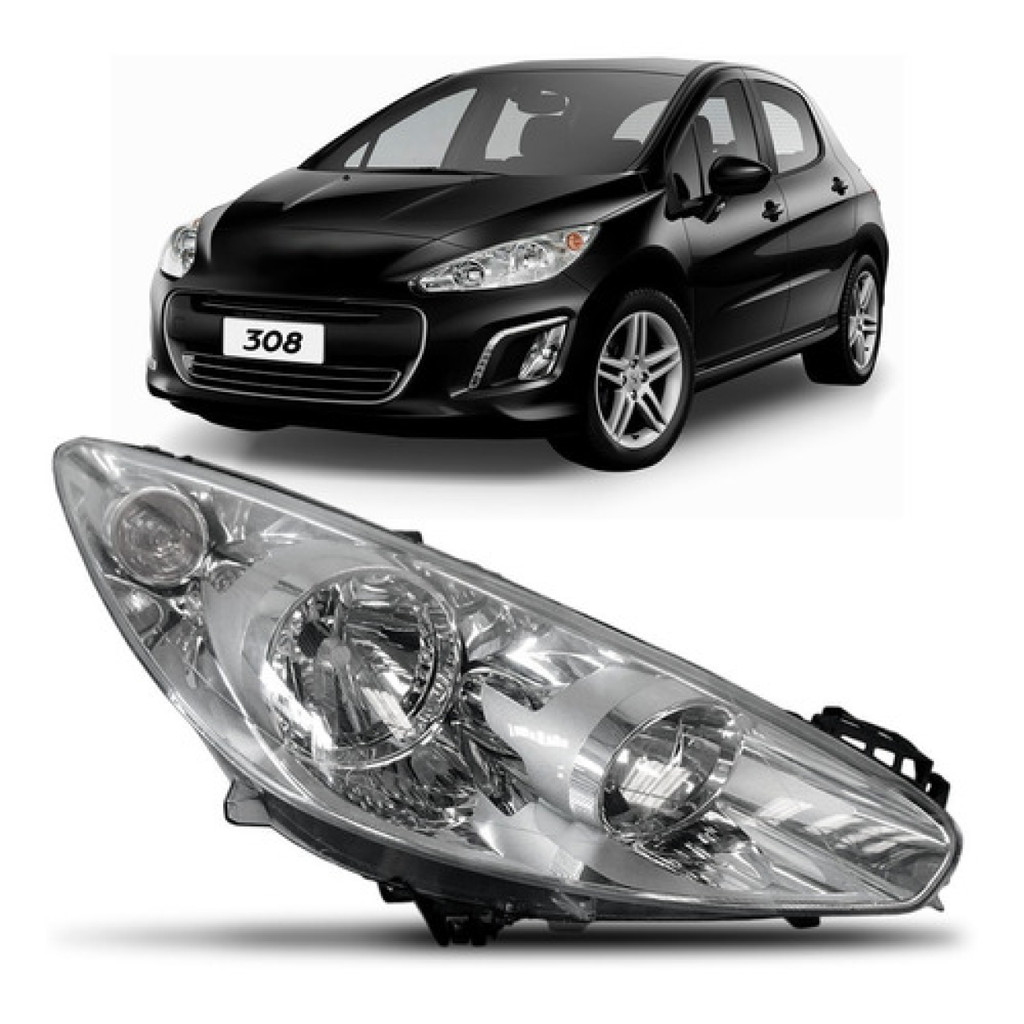Cache-phare Transparent Pour Peugeot 308 (2012-2014) | Paire Gauche/droite | Protection Contre Les Rayures Et L'eau | Installation Facile