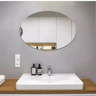 Espelho Adesivo Plástico Decorativo Flexível Adesivo Espelhado Retangular ou Oval 30x60