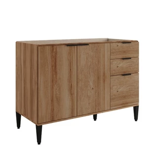 Balcão de Cozinha Miami 1200mm 2 Portas 3 Gavetas Sem Tampo Carraro Freijó em Oferta na Shopee