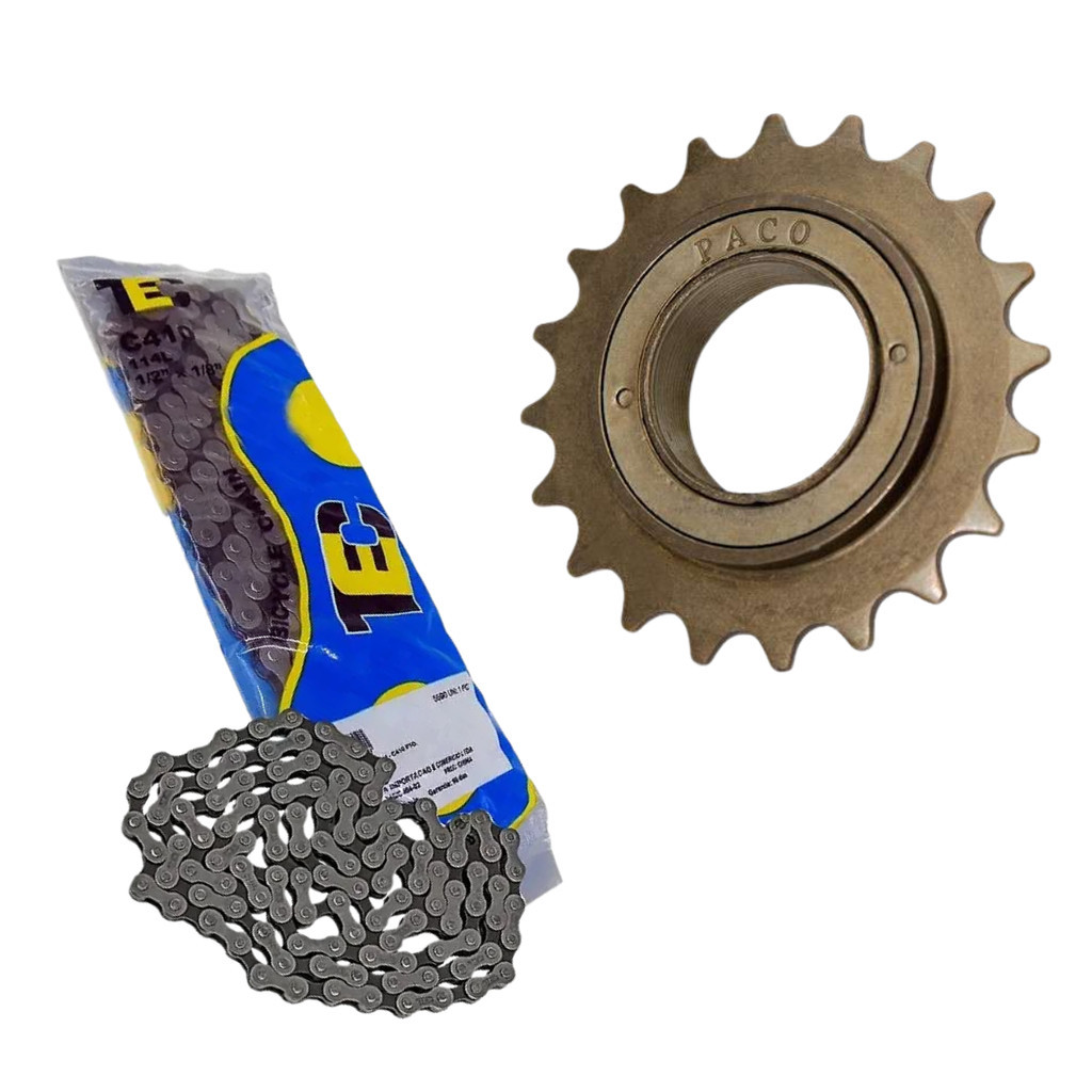 Kit de Bike Aro 16 20 24 26 29 Sem Marcha Catraca 20 Dentes Corrente ...