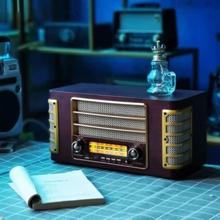 Rádio Retrô Vintage Portátil Com Bluetooth USB TF/FM/AM/SW Caixa de Som Com Bateria Recarregável em Oferta na Shopee