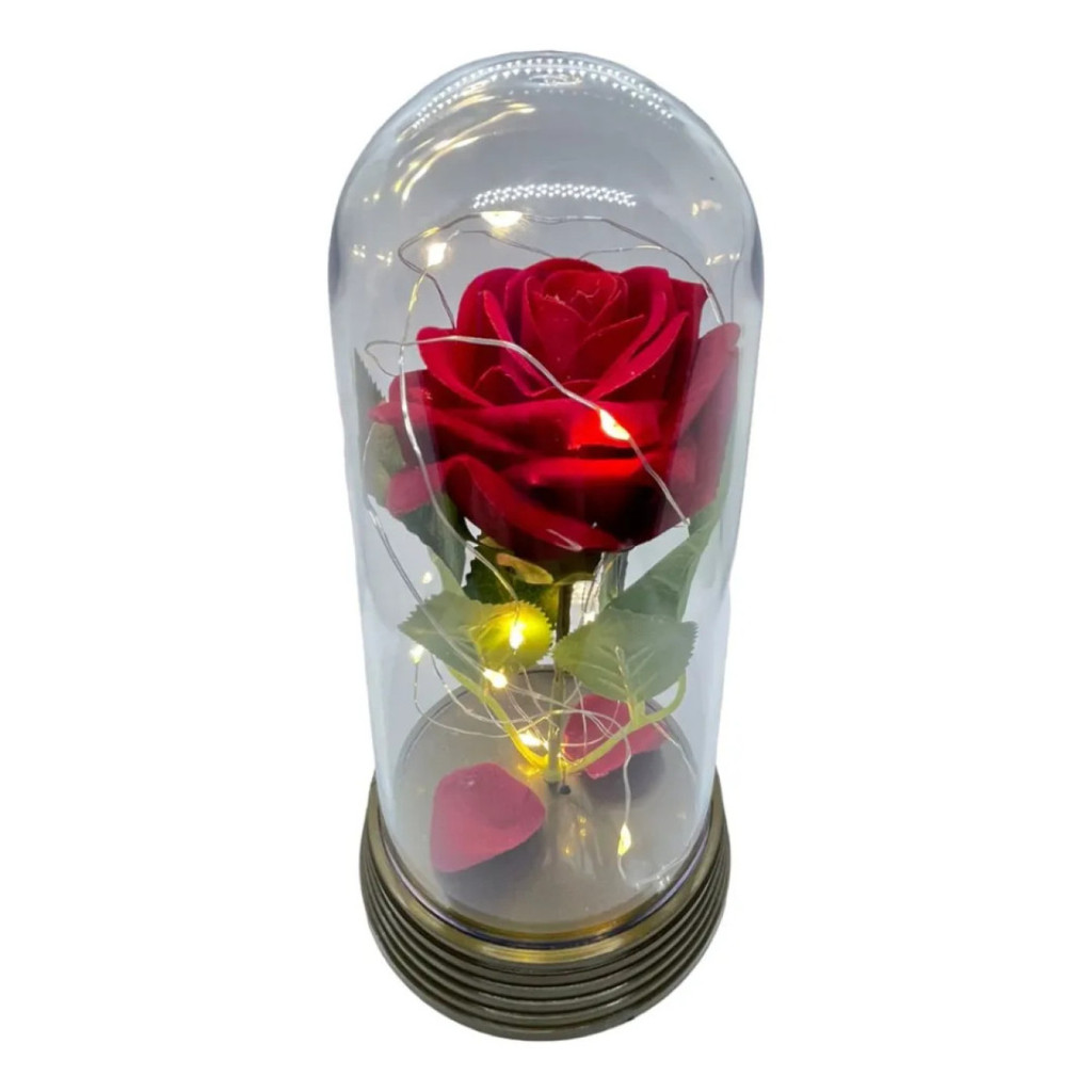 Redoma Com A Rosa Encantada E Led Inspirada Na Bela E A Fera | Shopee ...