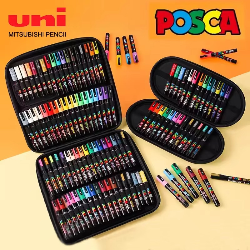 Conjunto De Canetas Marcadoras posca PC-1M/3m/5m , Todas As Cores Com ...