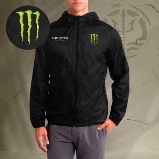 Jaqueta Corta Vento Masculina MONSTER 02 Com Capuz Bolso e Zíper Academia Corrida Esportes
