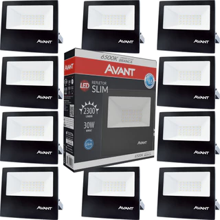 10 Refletor Led Iluminação Externa Comércio Luz Branca 6500k Bivolt 30w IP65 em Oferta na Shopee