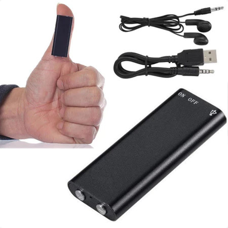 Mini Gravador Espião 8GB - 96h Gravação, MP3 Player, USB, Portátil, Pronta Entrega