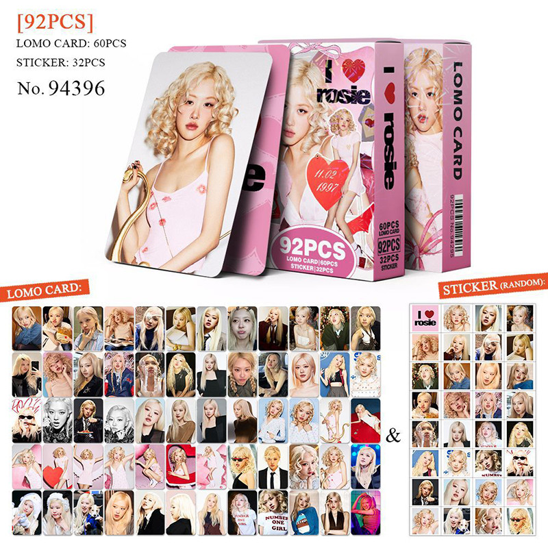 124 Unidades/Caixa BLACKPINK Photocards ROSE Cartão LOMO