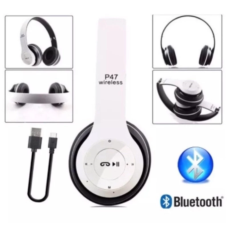 Fone P47 Headphone Bluetooth 5.0 - Todos os ângulos