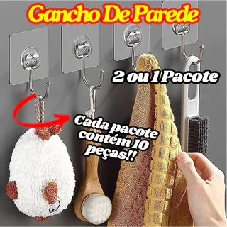 Kit 20 Ou 10 Gancho De Parede 6,5Cm Adesivo Decorativo Suporte Multifuncional Multiuso Prático Útil em Oferta na Shopee