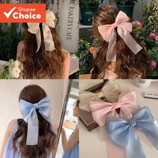 Grampo De Cabelo Com Laço De Fita De Fada , Clipe De Mola Em Cor Doce Para Penteados De Sereia em Oferta na Shopee