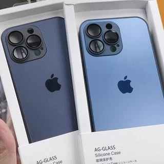 AG Capa De Vidro Fosco De Silicone Para iPhone 16 14 13 15 12 Pro Max Plus iPhone11, Telefone Com Filme Lentes Integrado