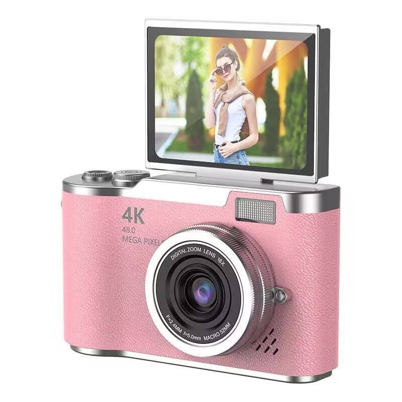 Câmera Digital CCD 2025 NOVA 48MP com Tela Flip 4K 8X Zoom