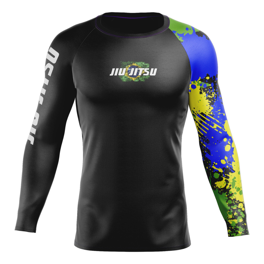 Camisa Rash Guard Pro Jiu-jitsu Segunda Pele Uv Manga Longa Lutass ...