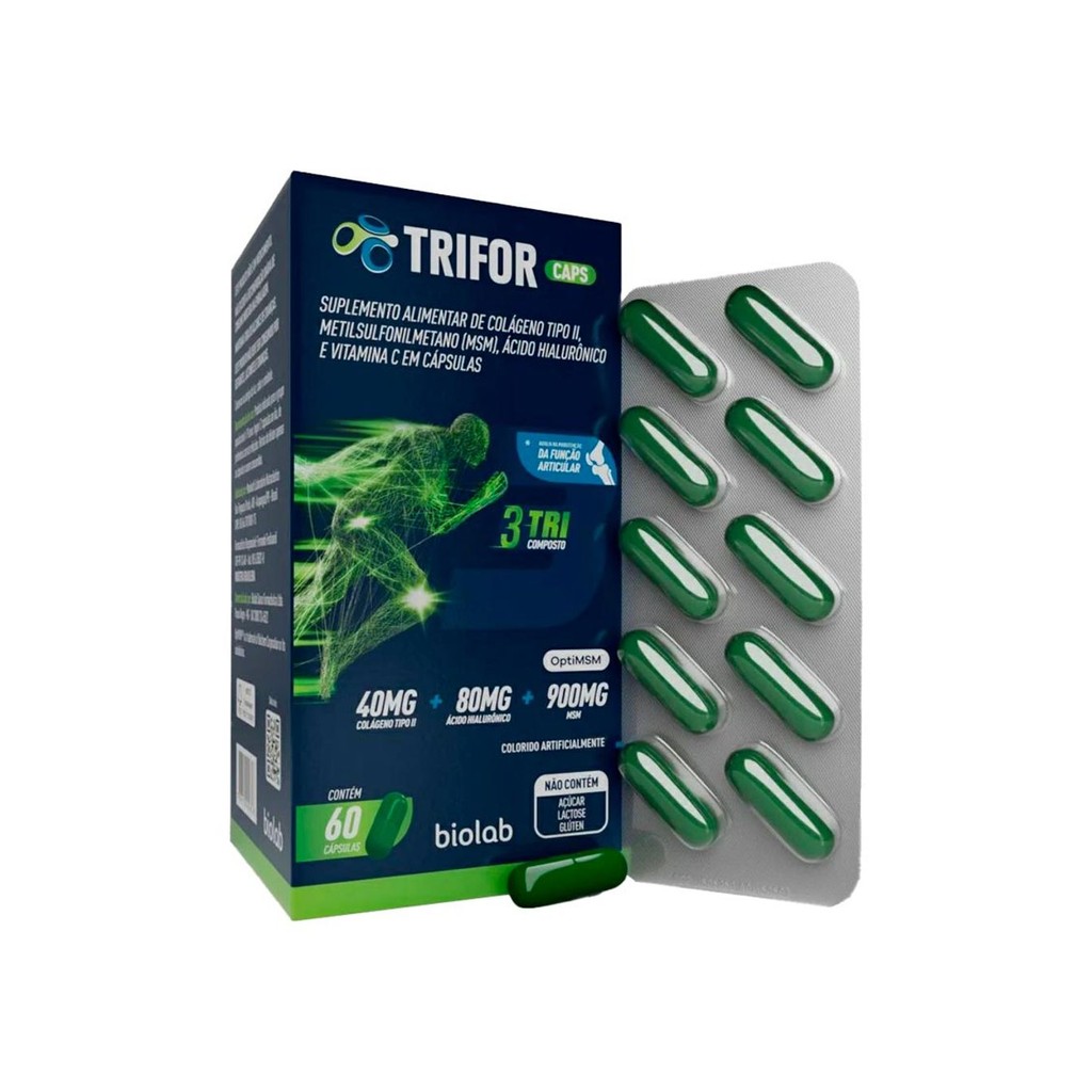 Suplemento Trifor Caps 60cp Biolab Para Saude das Articulacoes e ...